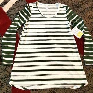 Lularoe Lynnae green striped